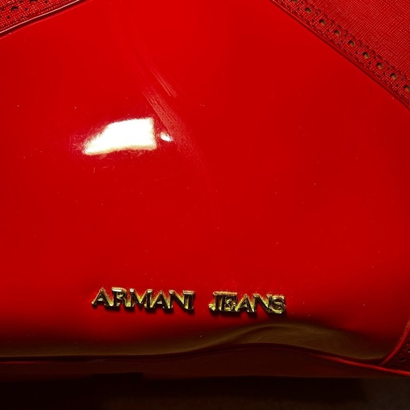 Armani Jeans Red Tote Bag - Picture 3 of 6